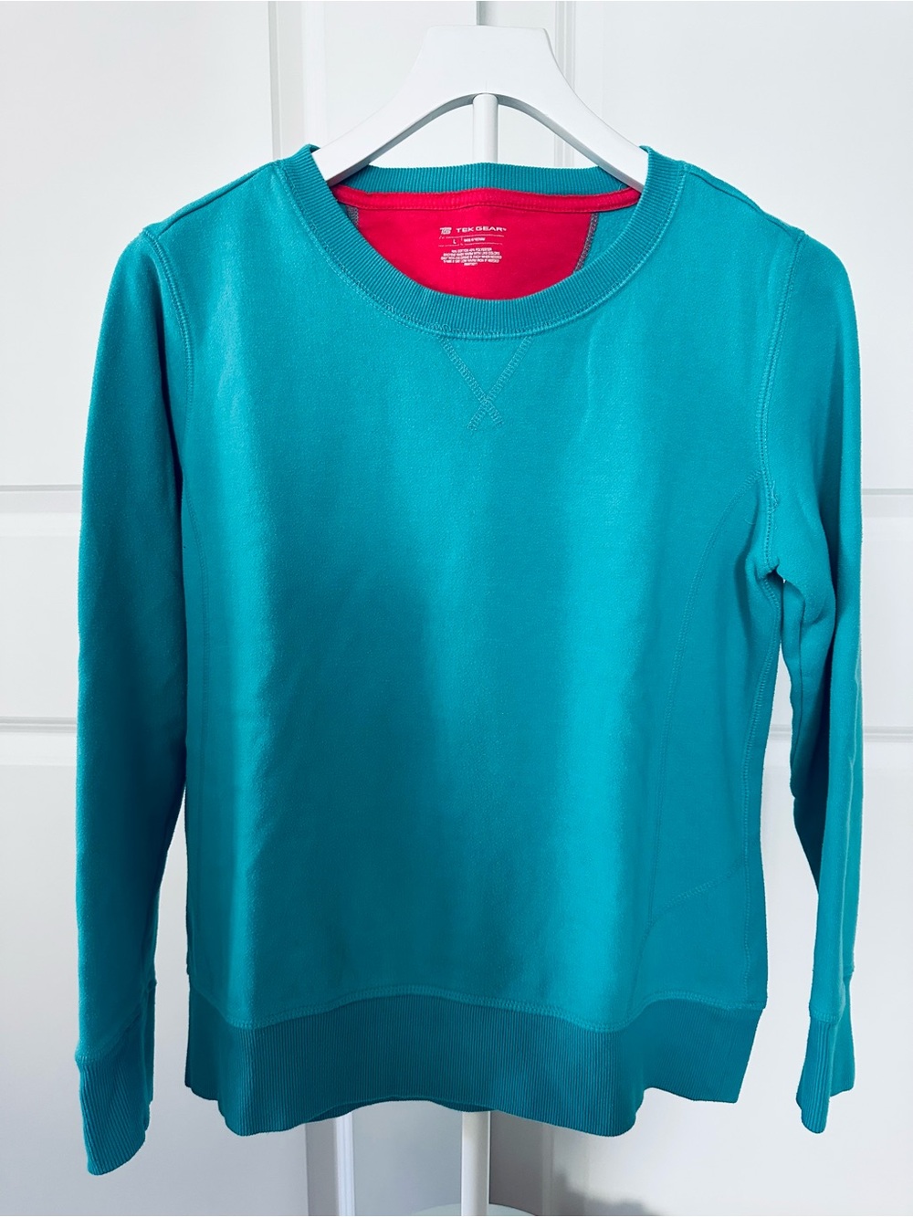 Women’s Tek Gear Light Teal or Green  Crewneck Sweatshirt Size L